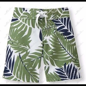 NEW Janie and Jack Swim Trunks Shorts Palm Trees